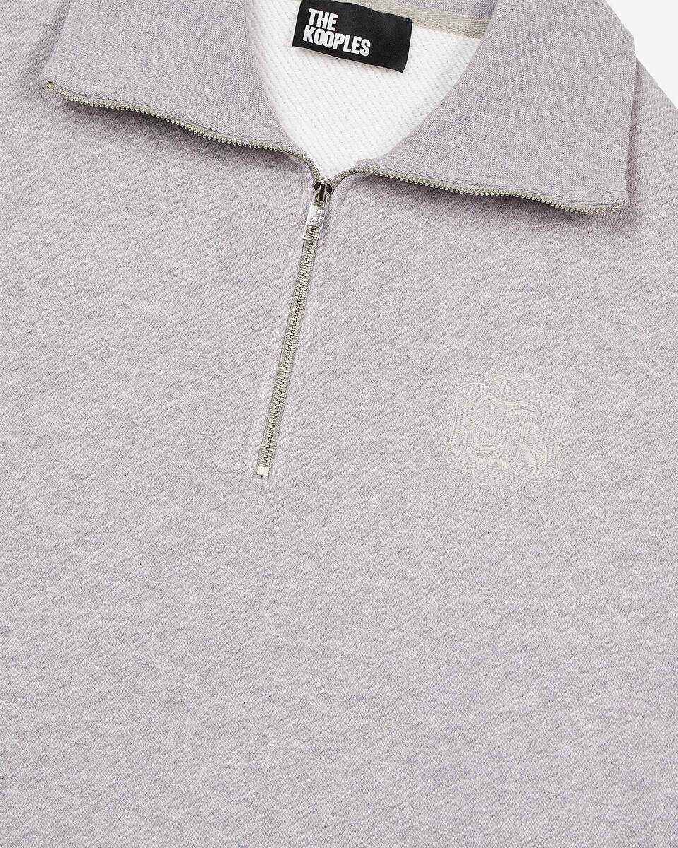 Grey trucker-neck sweatshirt