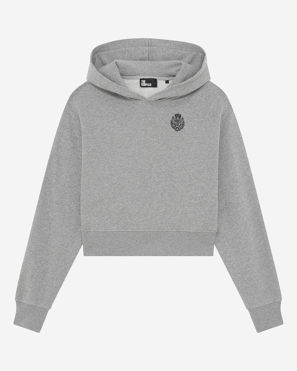 Grey short hooded sweatshirt