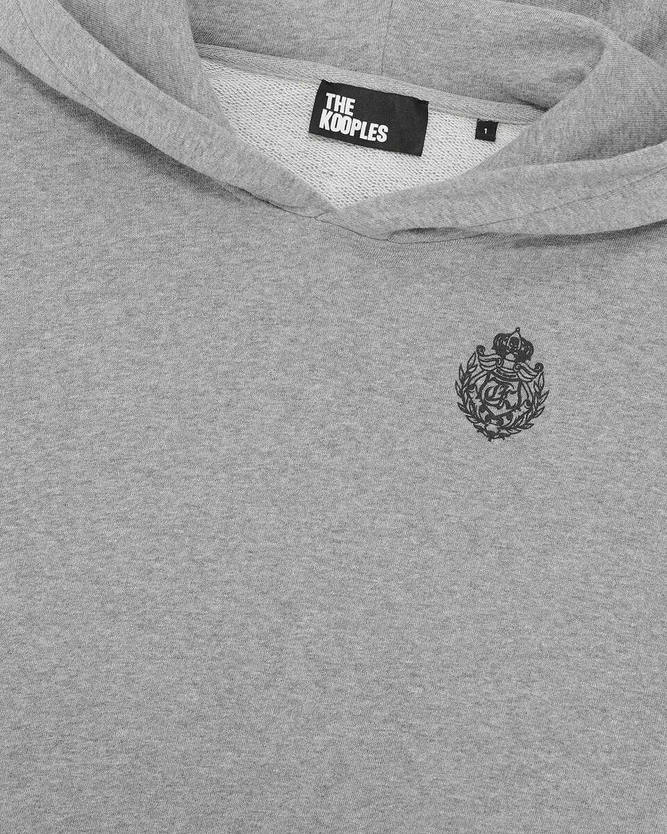 Grey short hooded sweatshirt