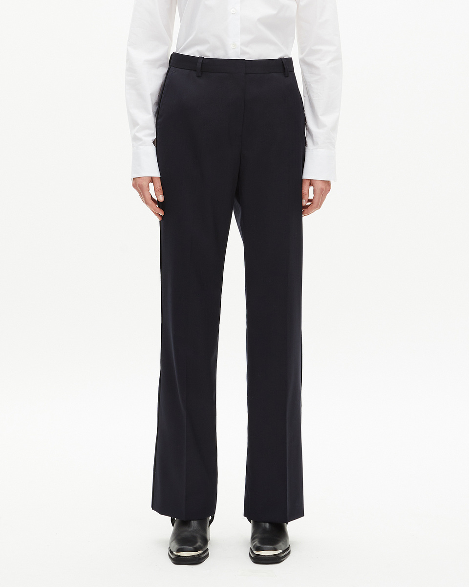 Straight navy wool pants