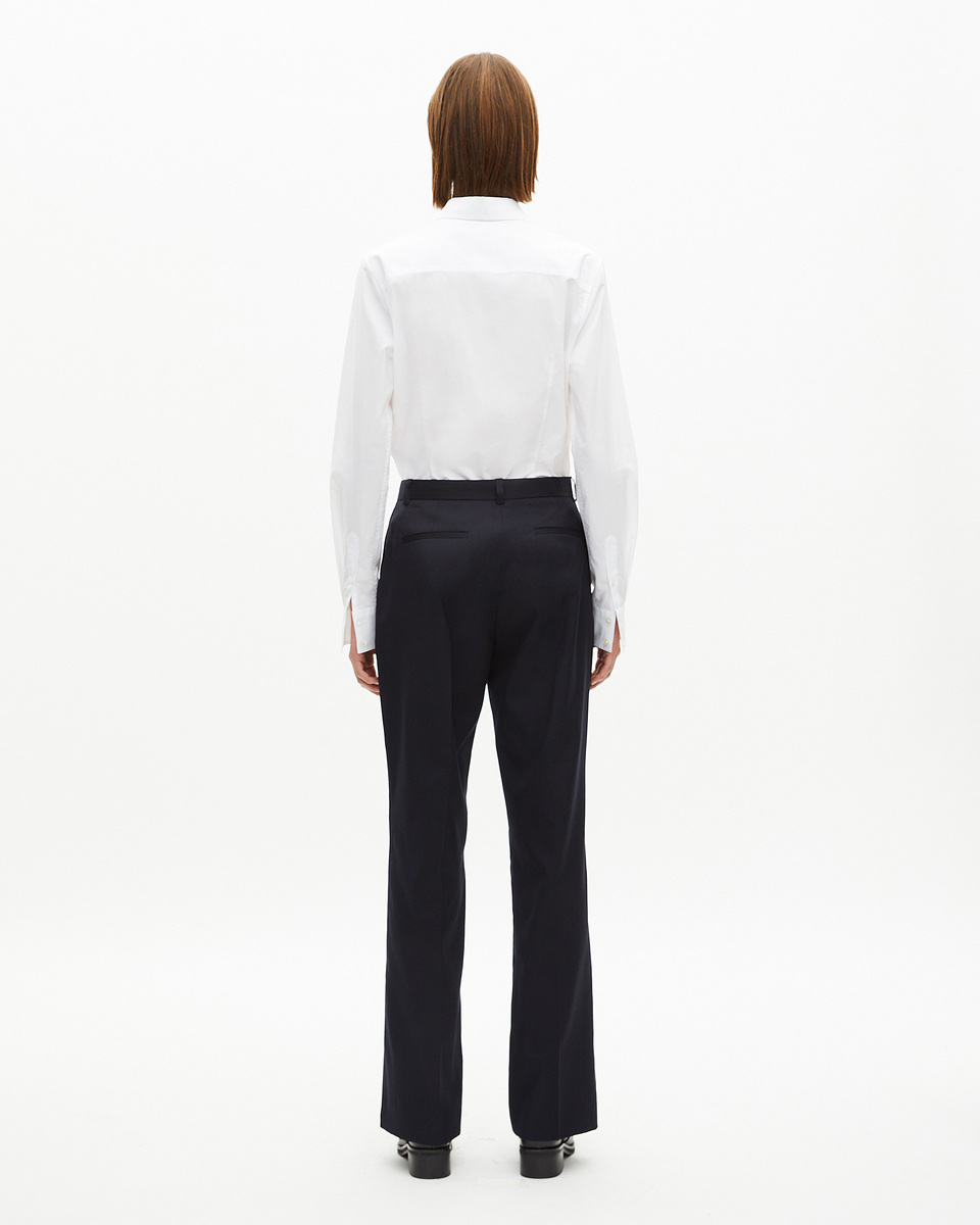 Straight navy wool pants