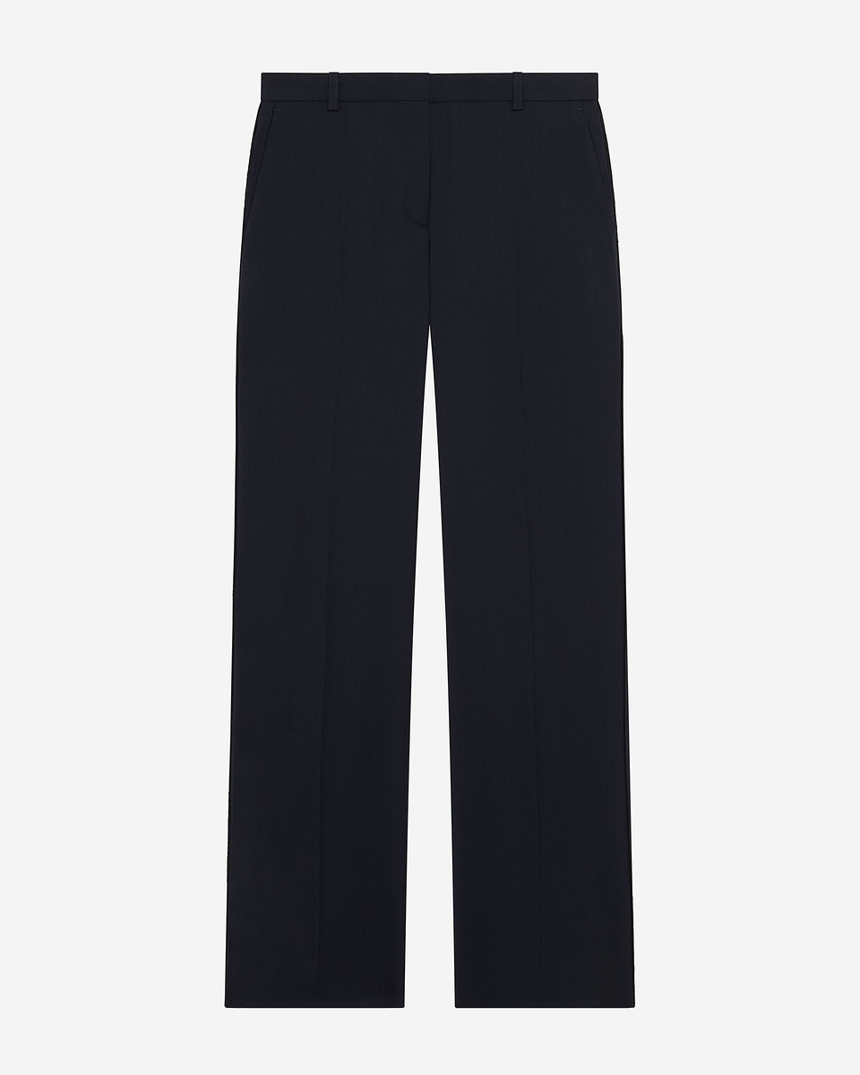 Straight navy wool pants