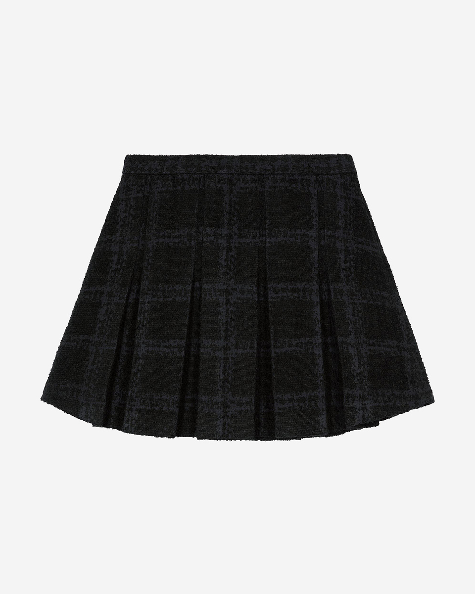 Short navy pleated skirt
