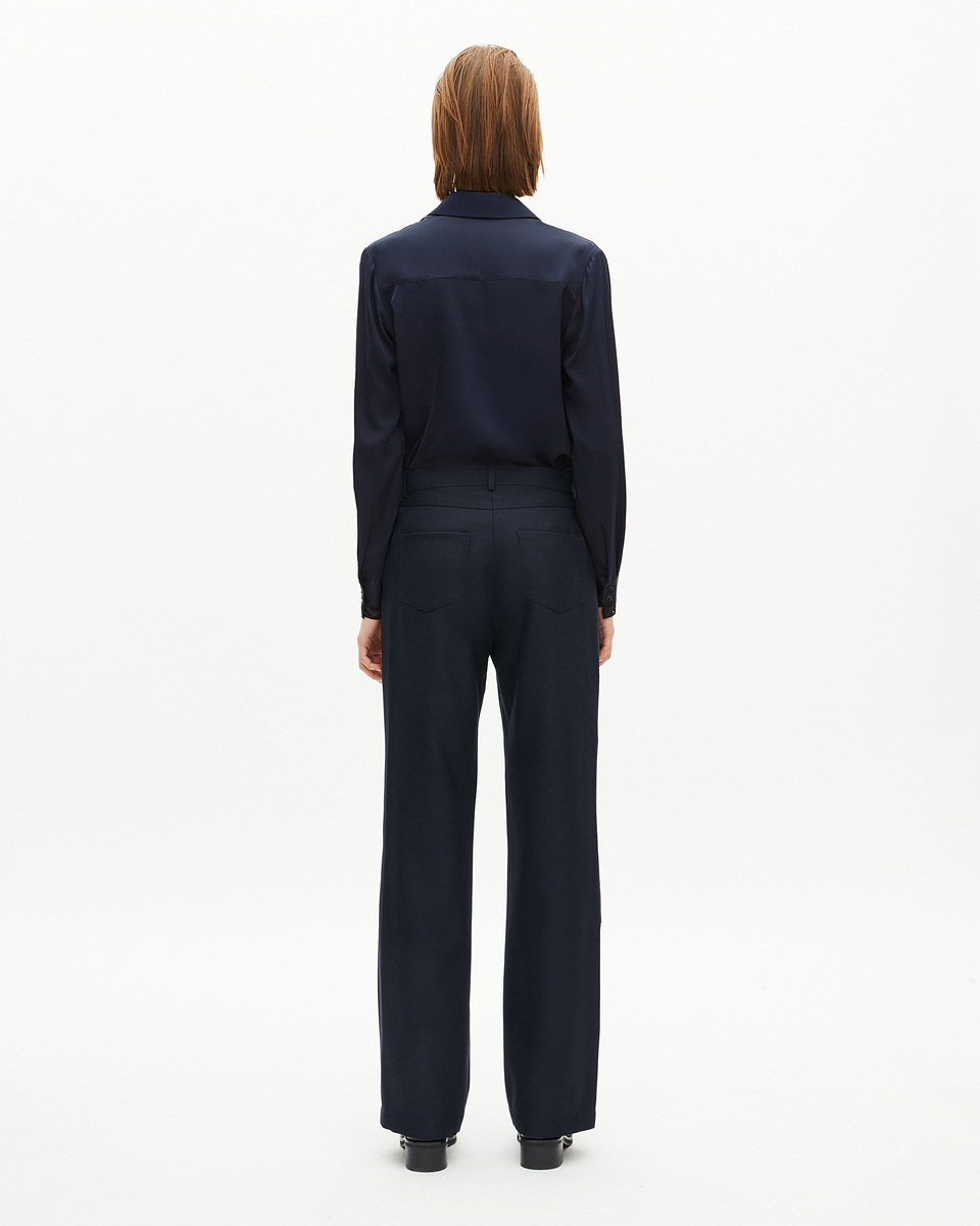 Navy button-down pants