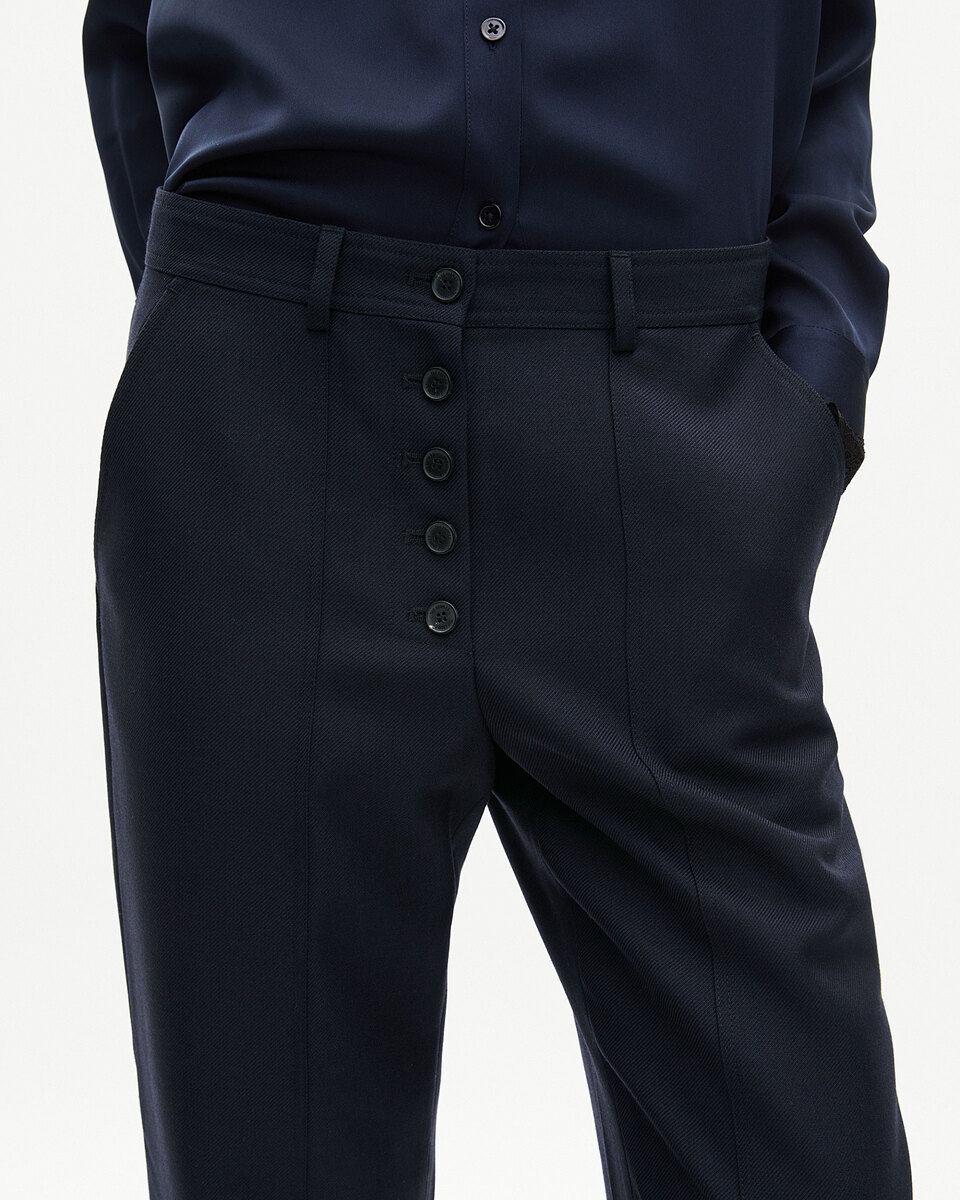 Navy button-down pants