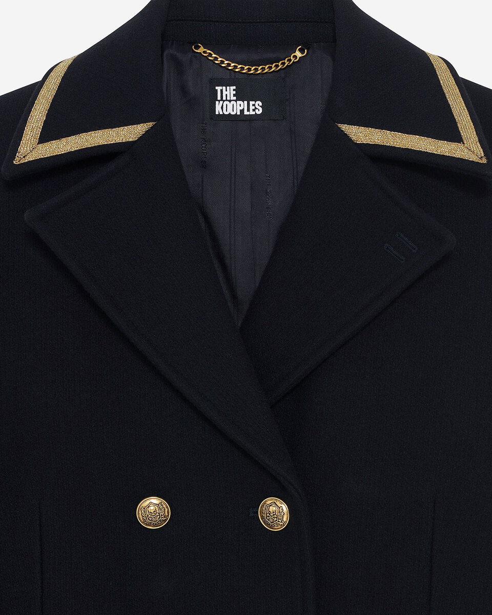 Officer's pea jacket in navy wool