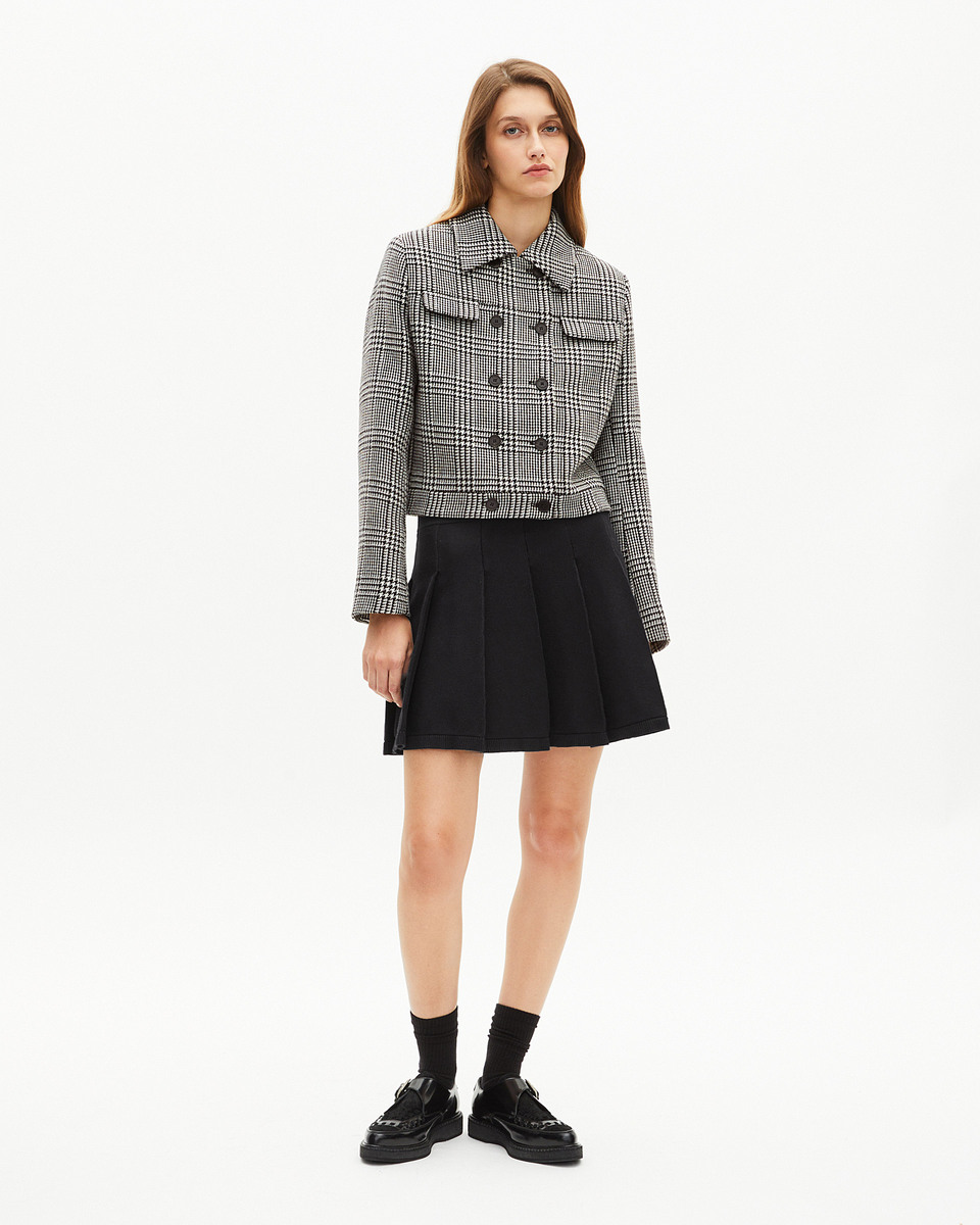 Short black mesh skirt