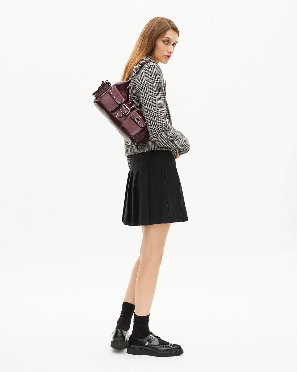 Short black mesh skirt