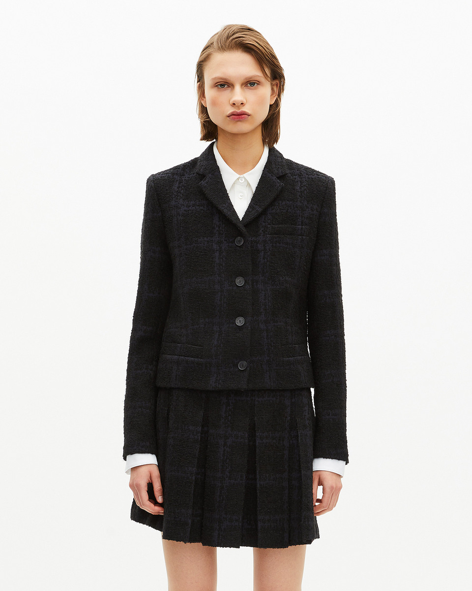 Short navy suit jacket