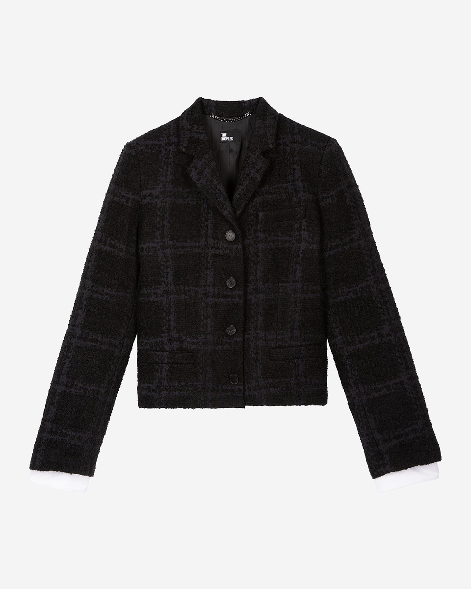 Short navy suit jacket