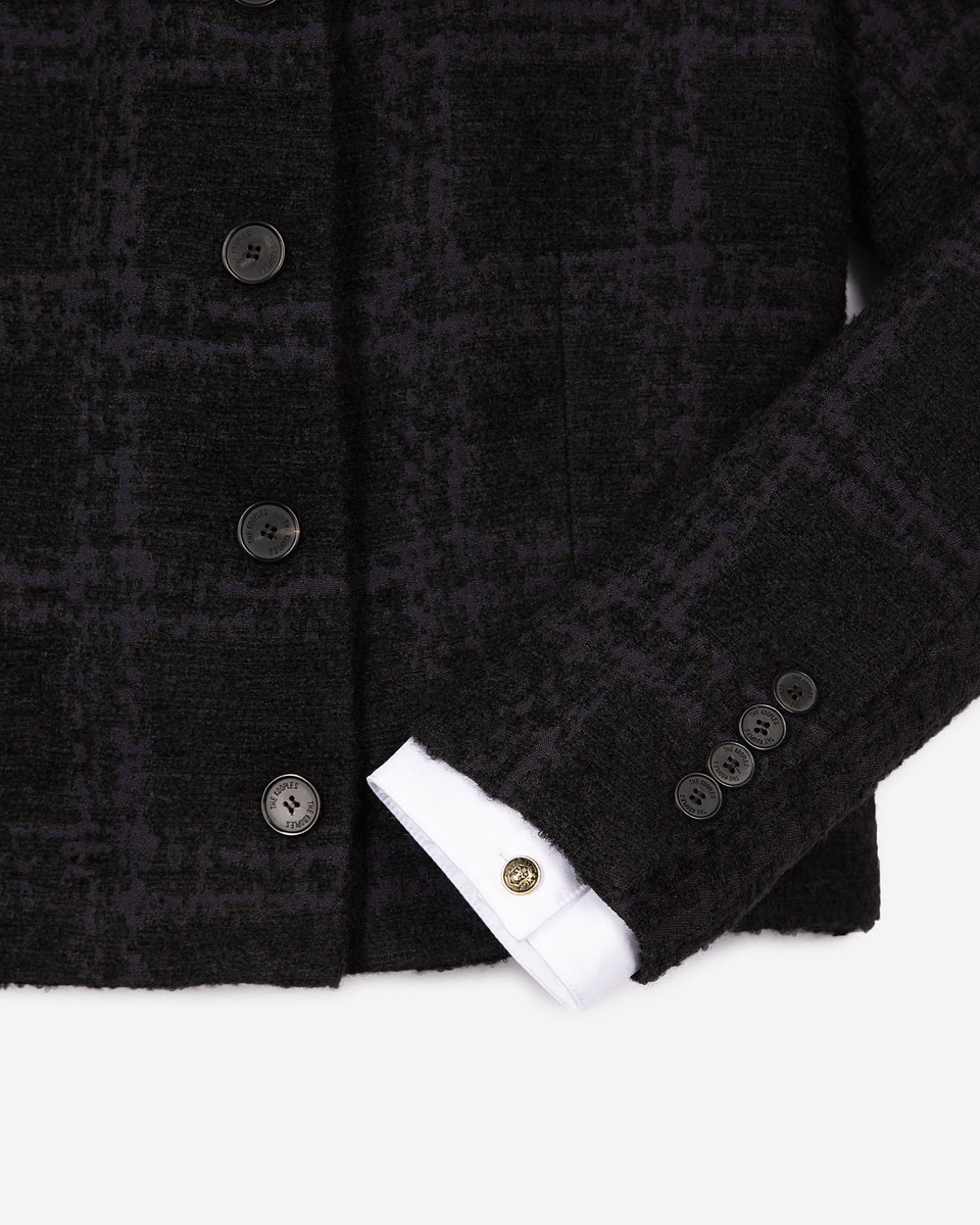 Short navy suit jacket