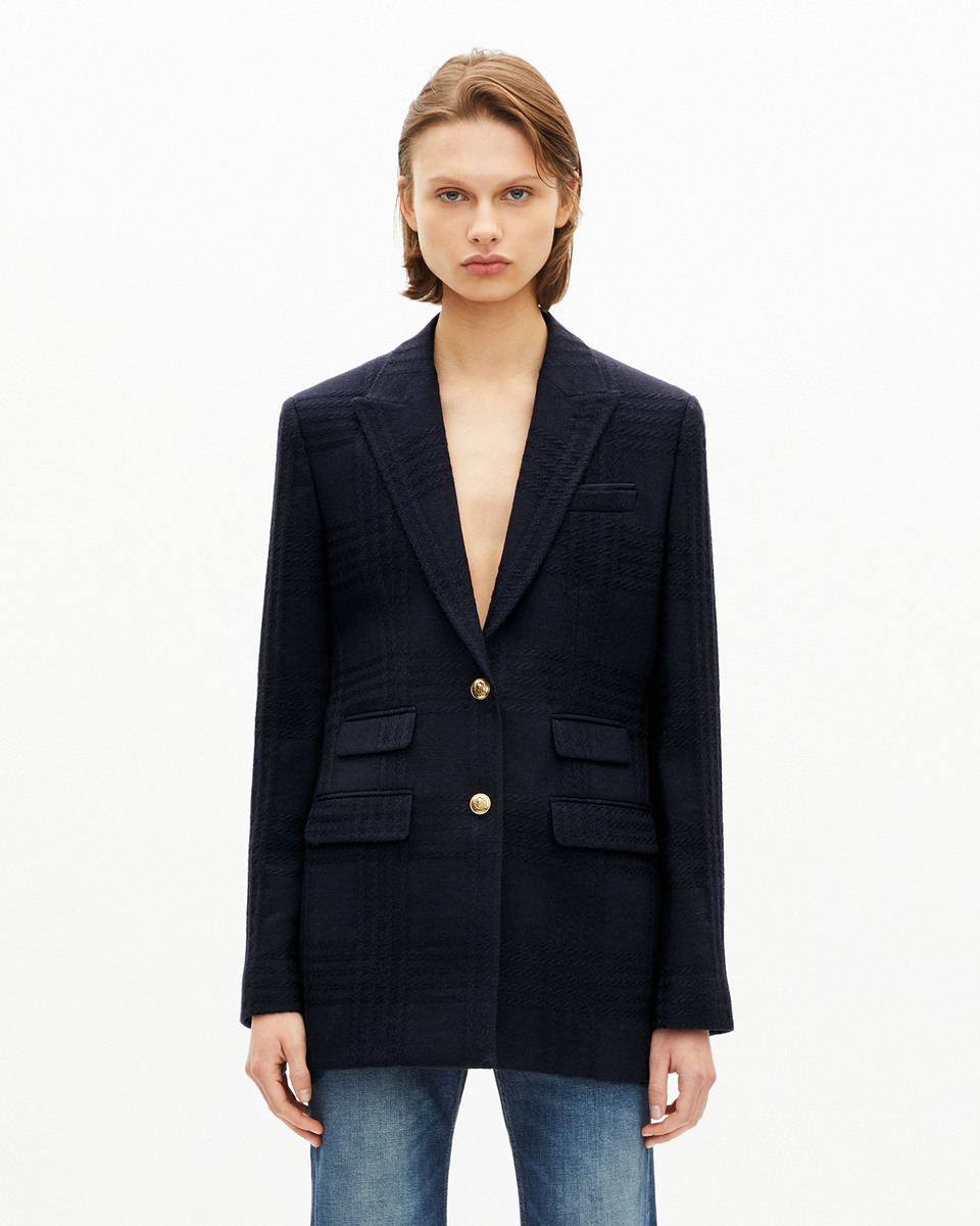 Navy wool tweed jacket