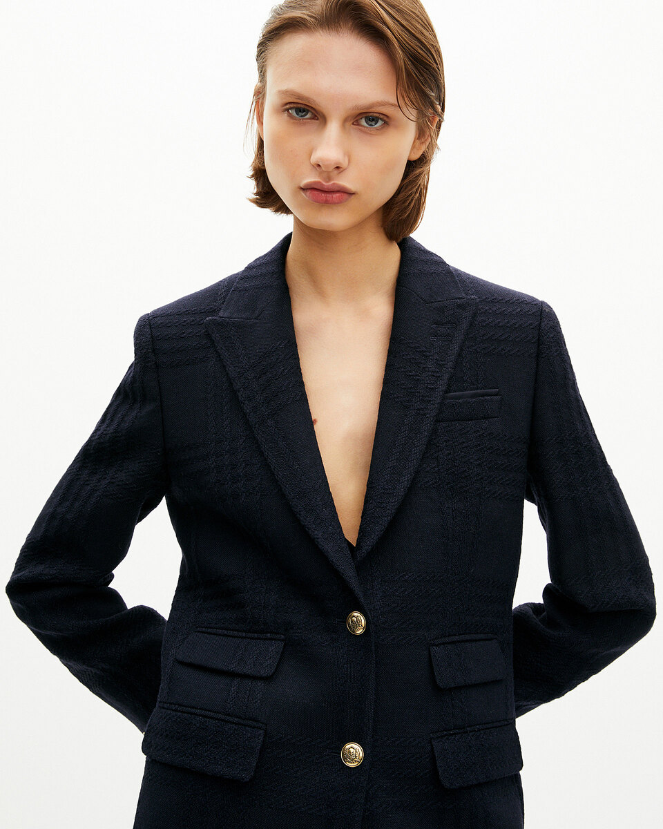 Navy wool tweed jacket