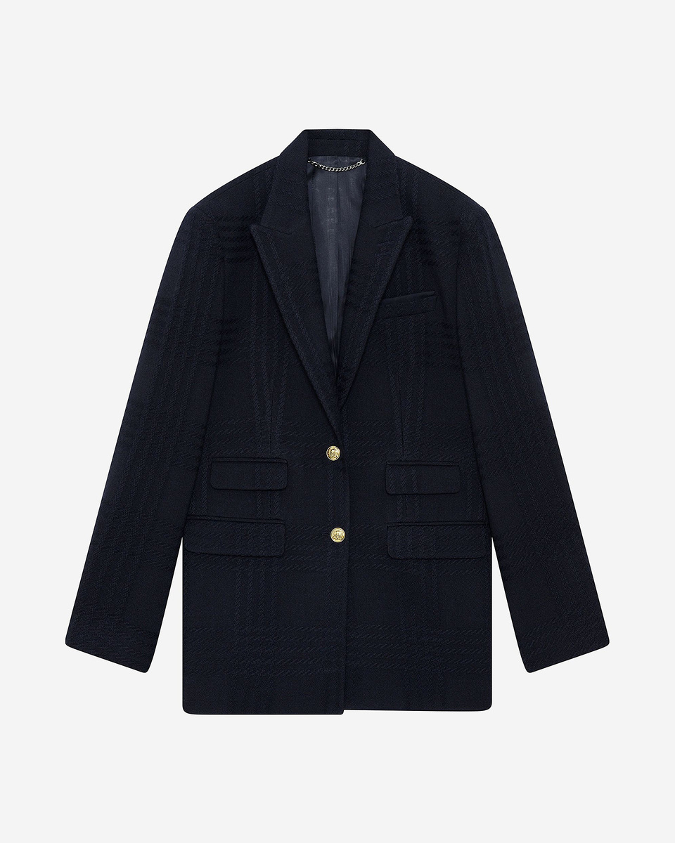 Navy wool tweed jacket