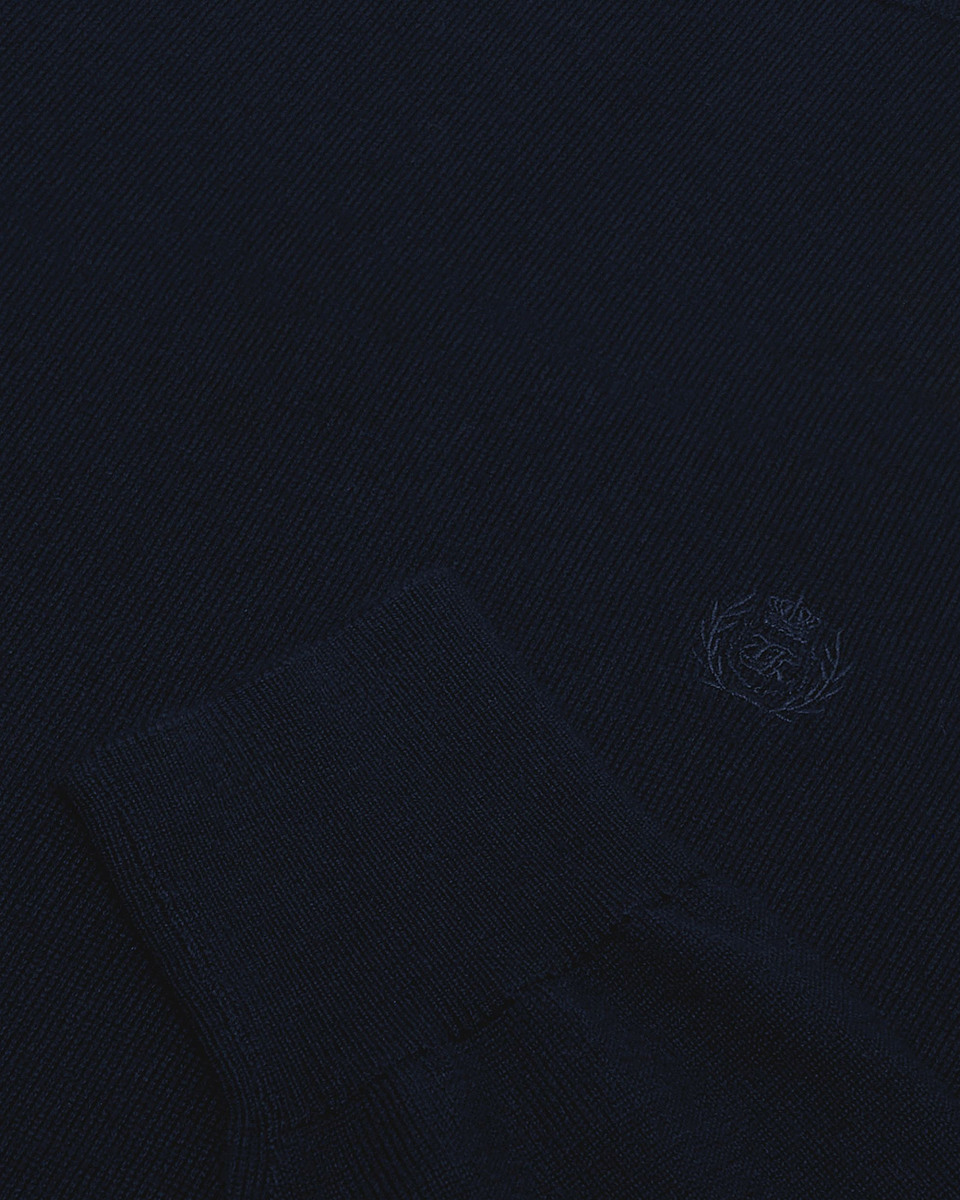 Navy merino wool turtleneck sweater
