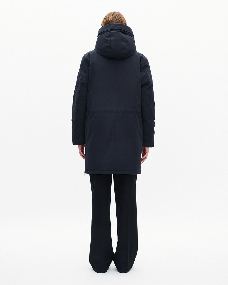 Navy water-repellent parka