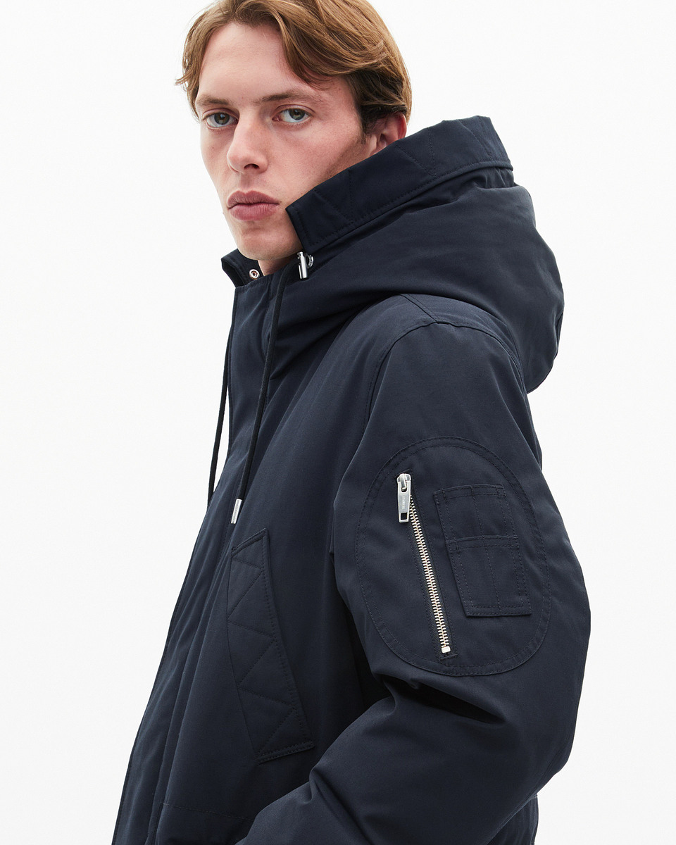 Navy water-repellent parka