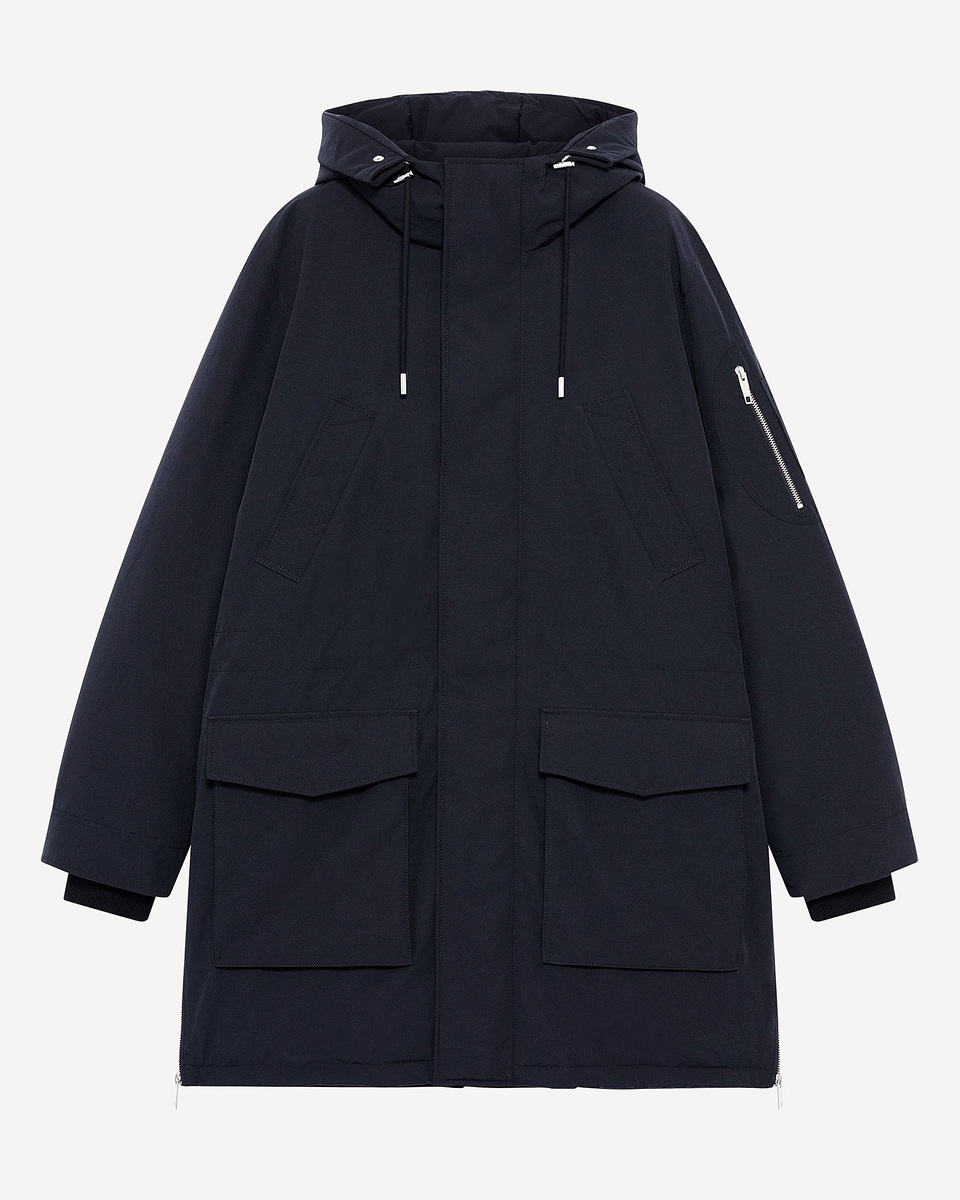 Navy water-repellent parka
