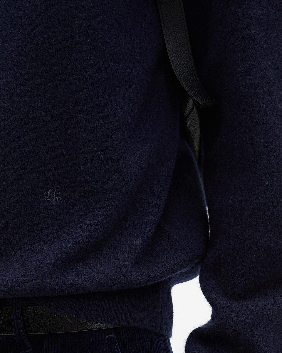 Navy cashmere turtleneck sweater