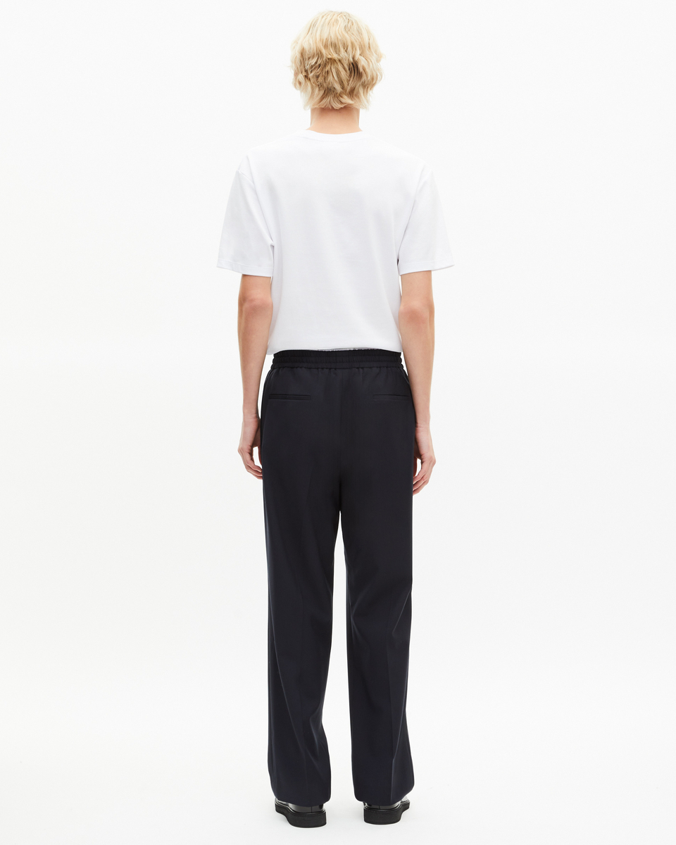 Straight-leg suit trousers in navy wool