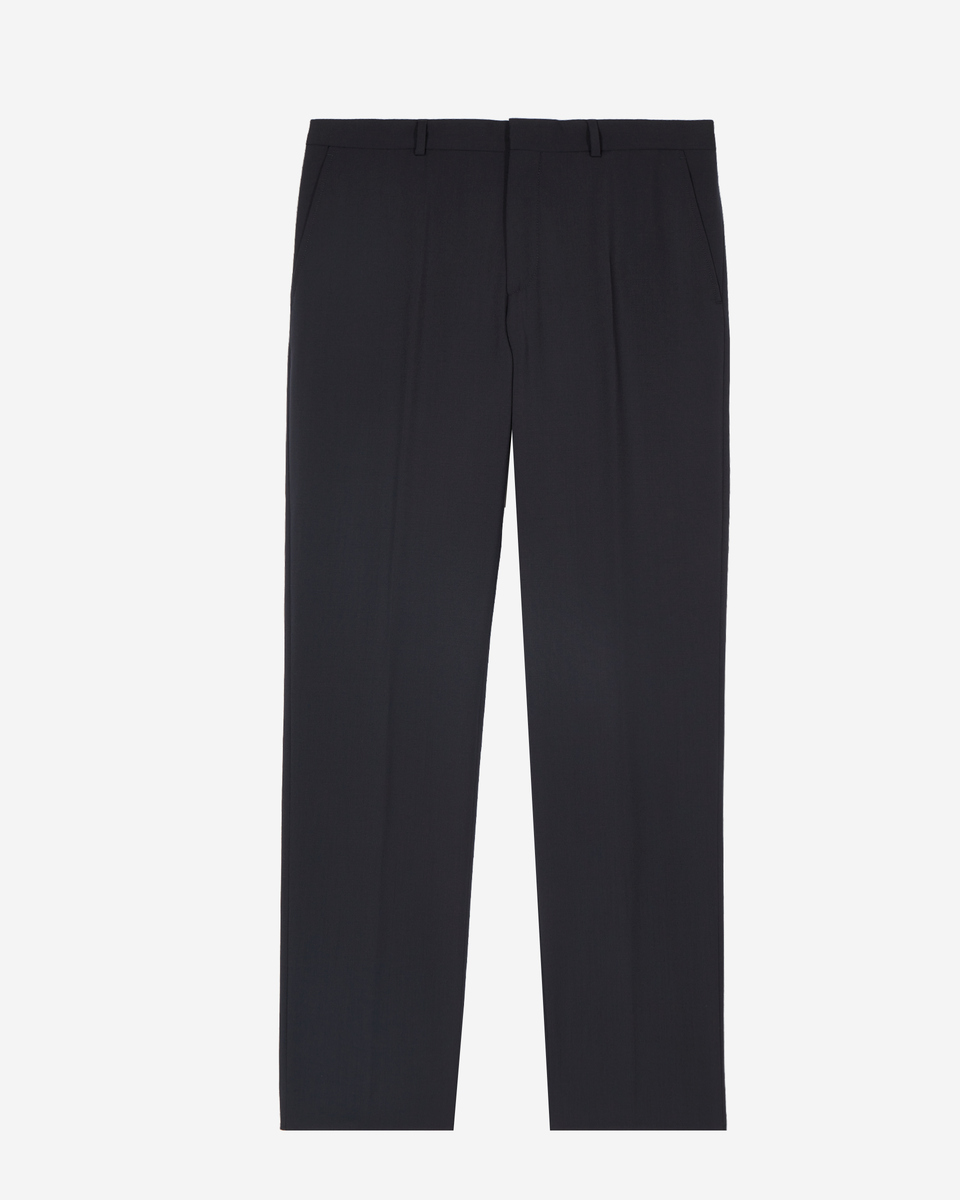 Straight-leg suit trousers in navy wool