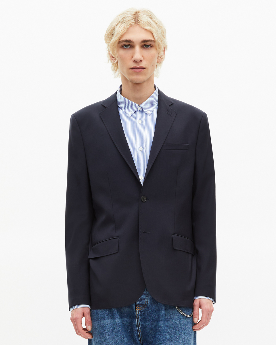 Navy wool suit jacket