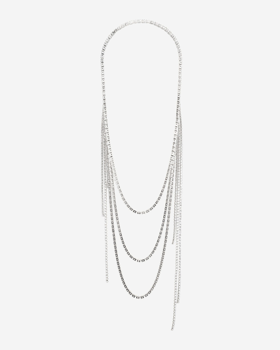 Silver rhinestone necklace