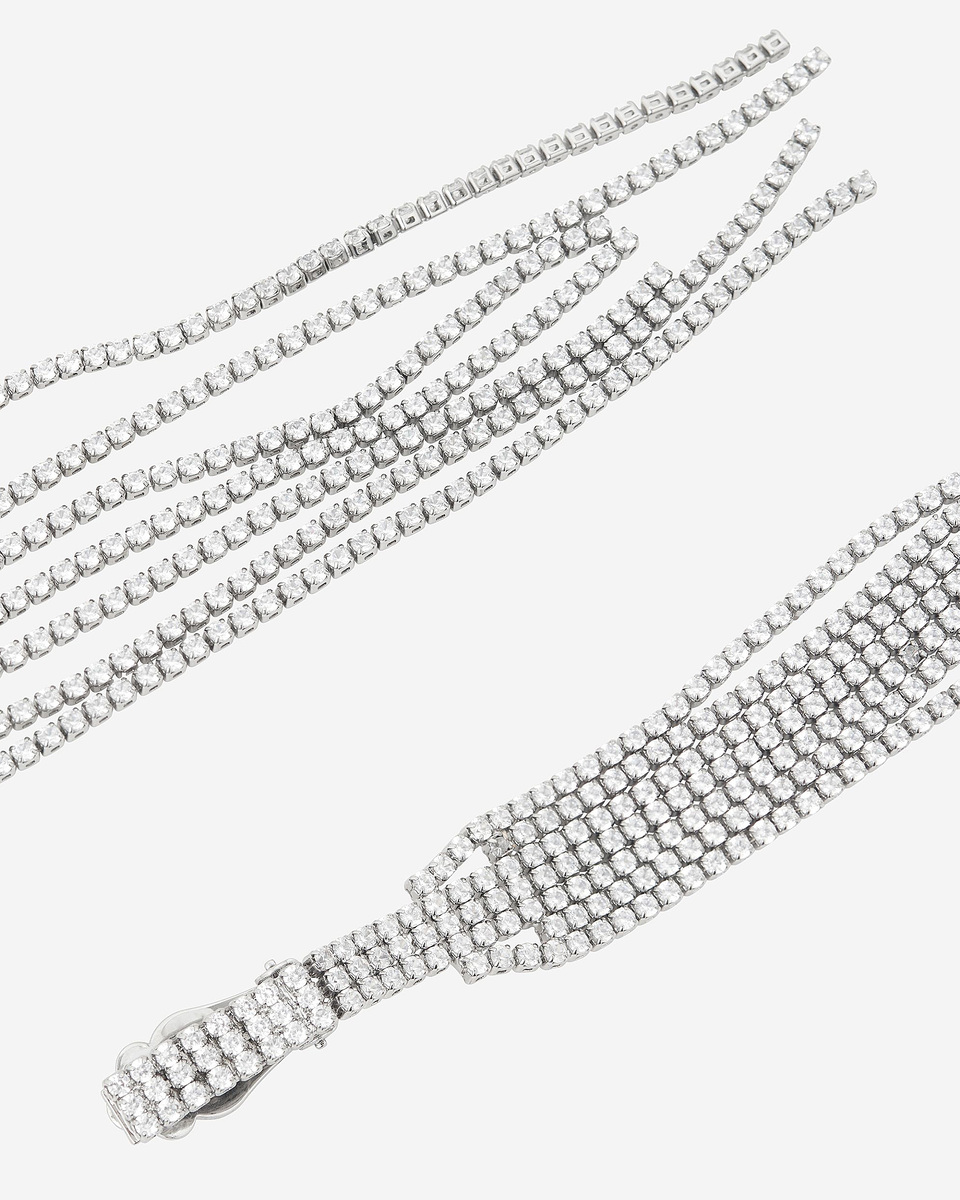 Long silver clip-on earrings