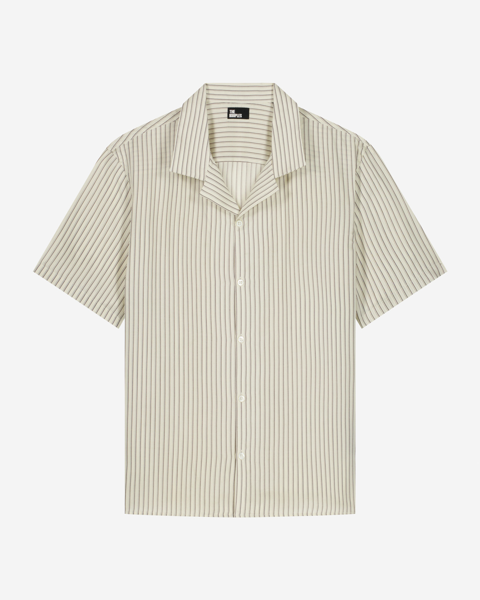 White striped short-sleeve shirt