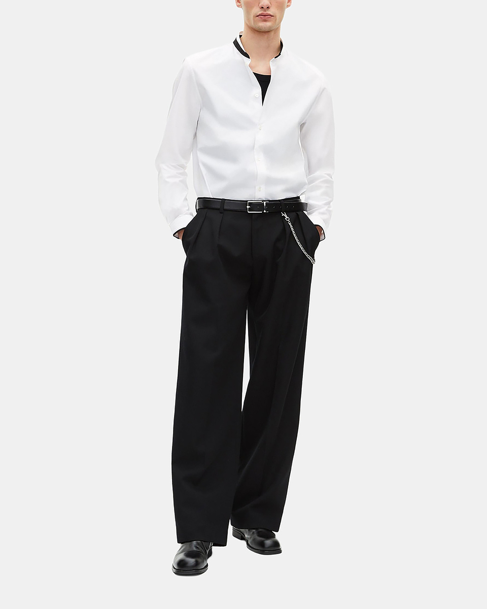 White formal shirt with officer collar