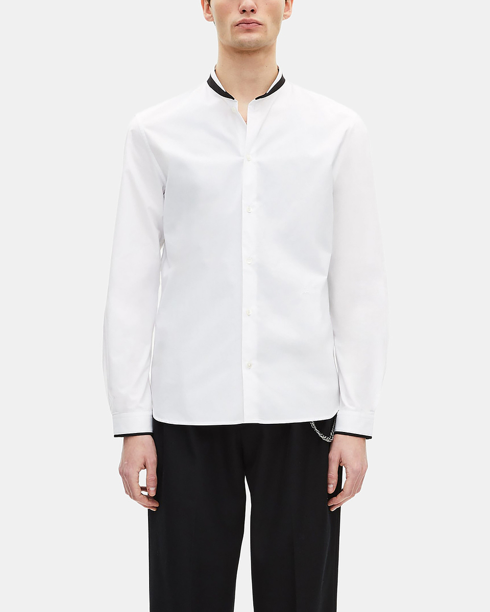 White formal shirt with officer collar