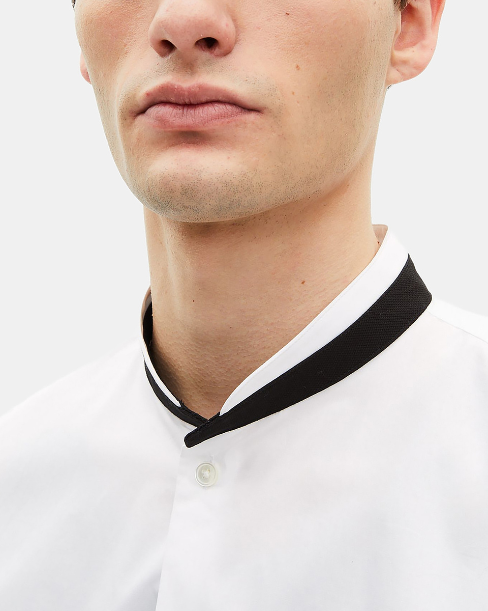 White formal shirt with officer collar