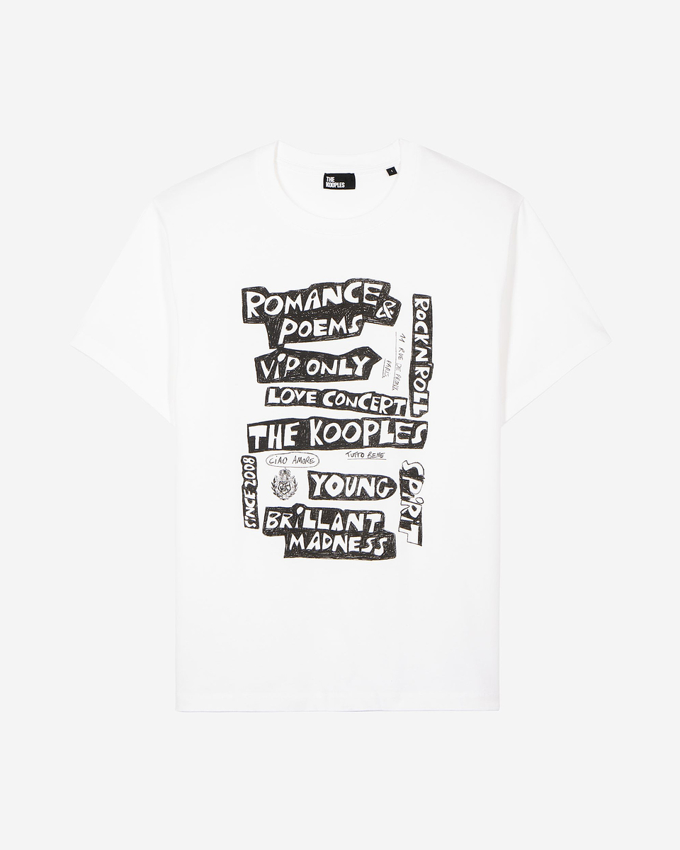 T-shirt with white screen print