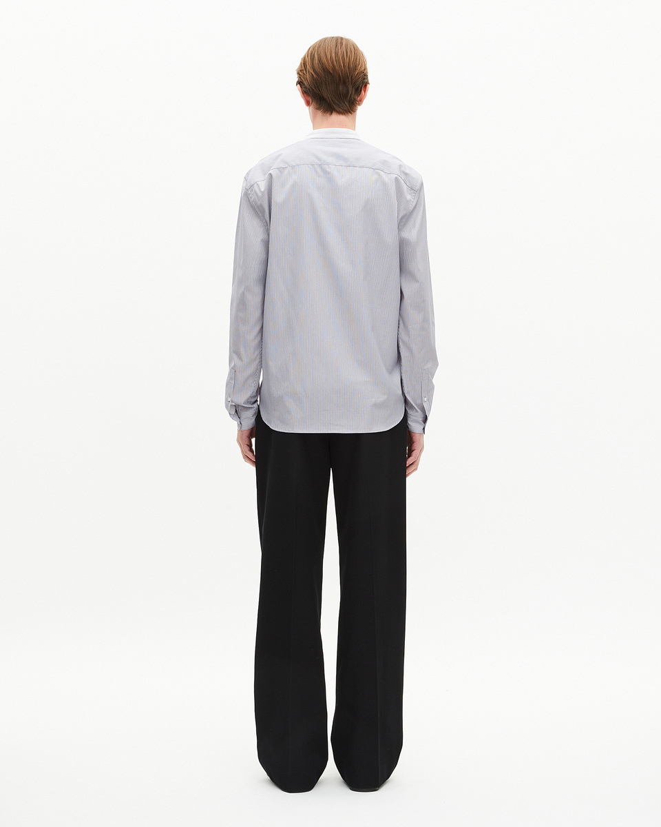 Light blue striped shirt with officer's collar