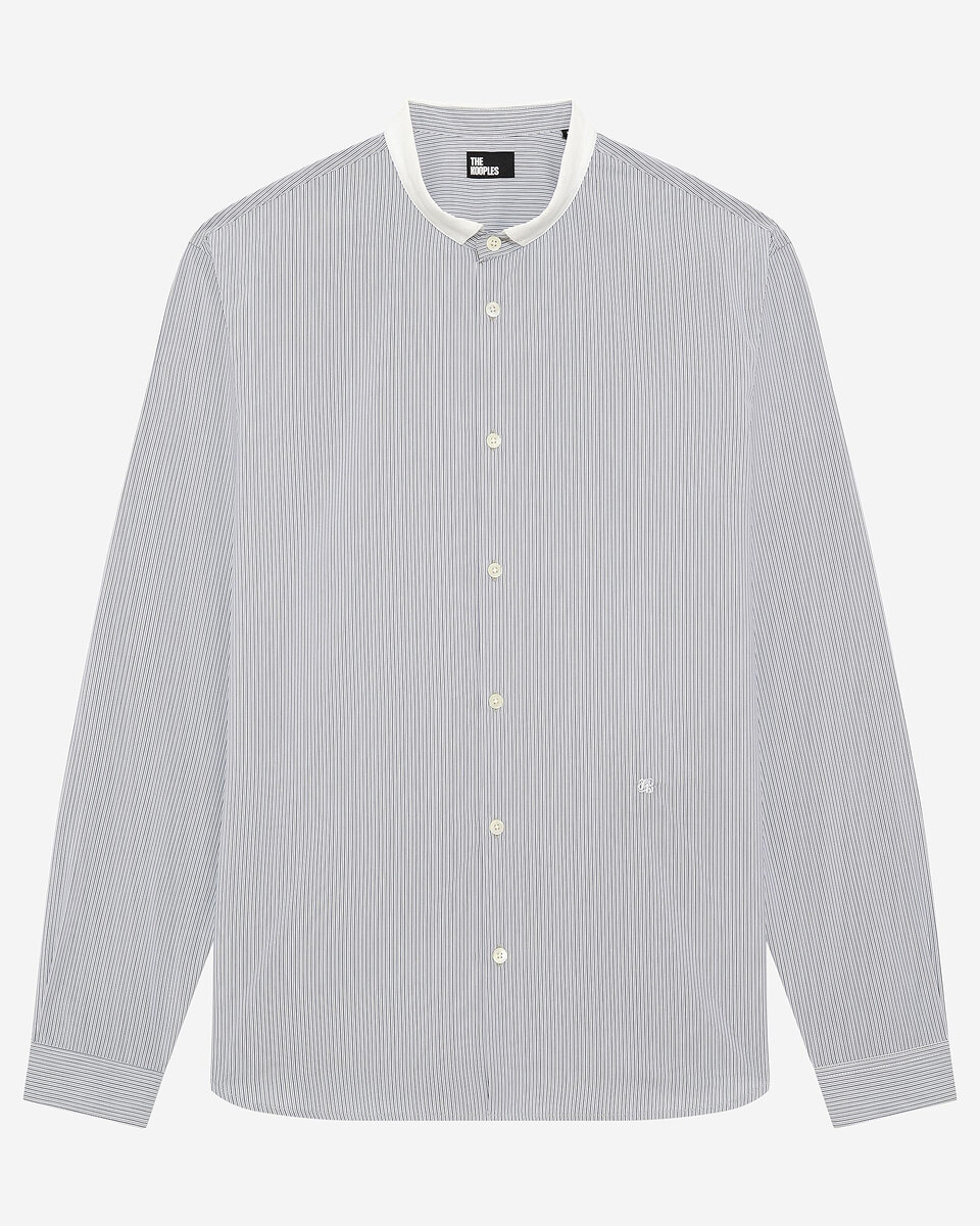 Light blue striped shirt with officer's collar