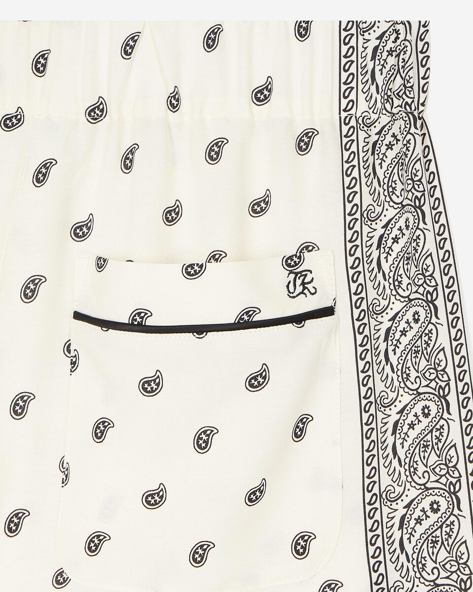 Straight-leg bandana print pants ecru