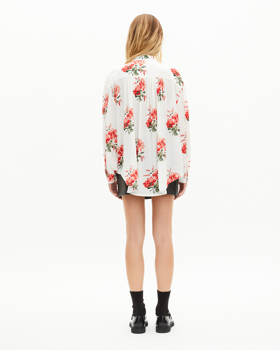 White floral print shirt