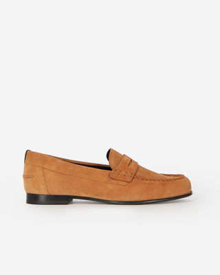 Camel suede leather moccasins