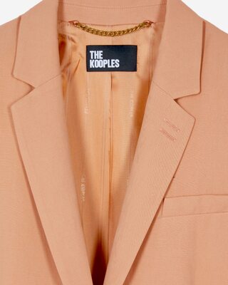 Light orange linen and cotton straight suit jacket