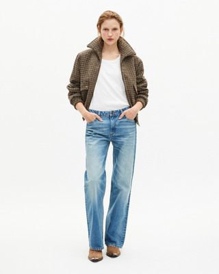 Camel wool houndstooth jacket
