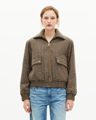Camel wool houndstooth jacket