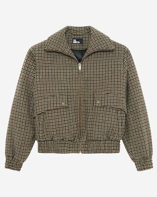 Camel wool houndstooth jacket