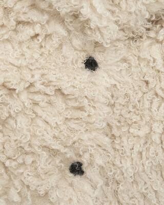 Short ecru fur-effect coat