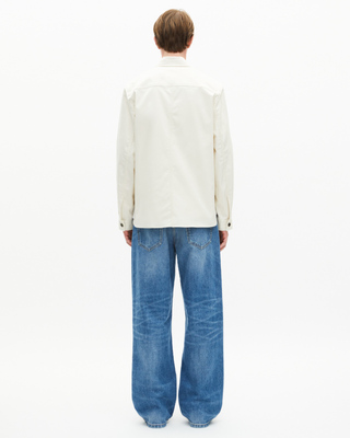 Overshirt with patch pockets in ecru