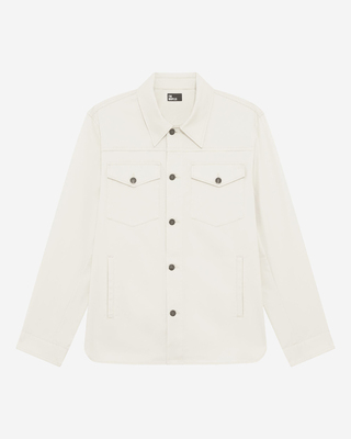 Overshirt with patch pockets in ecru