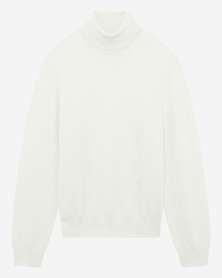Turtleneck sweater in ecru cashmere