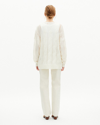 Twisted sweater in ecru wool blend