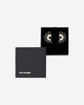 Gold and black earrings