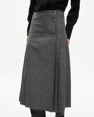 Black and gray long wrap skirt