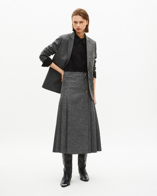 Black and gray long wrap skirt